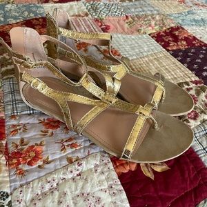 Kenneth Cole Reaction Metallic Gladiator Sandals 10 EUC